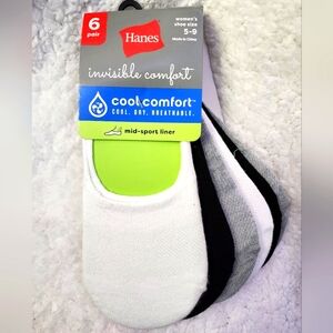 💞4/$20💞  Hanes Invisible Comfort Multi Color Socks Womens Size 5-9